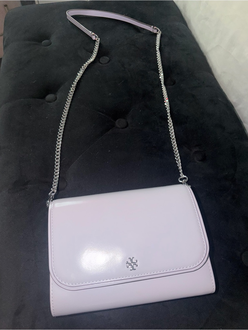Tory Burch Lilac Patent Leather Chain Crossbody
